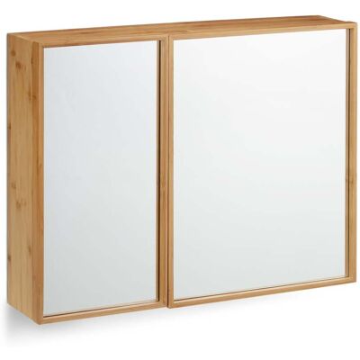HELLOSHOP26 Armario De Pared Para Baño Con Espejo 80 X 60 X 15 Cm Práctico Y Elegante De Bambú Natural 130003703 HELLOSHOP26 Armario De Pared Para Baño Con Espejo 80 X 60 X 15 Cm Práctico Y Elegante De Bambú Natural 130003703