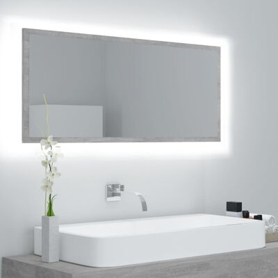 vidaXL Espejo de baño LED Gris Hormigón - Espejo de baño vidaXL Espejo de baño LED Gris Hormigón - Espejo de baño