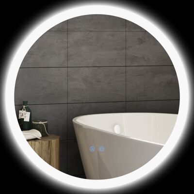 OEM Espejo De Baño Redondo Con Luces Led Ø60x3 Cm Espejo Antivaho 3 Luces De Colores Función De Memoria Interruptor Táctil OEM Espejo De Baño Redondo Con Luces Led Ø60x3 Cm Espejo Antivaho 3 Luces De Colores Función De Memoria Interruptor Táctil