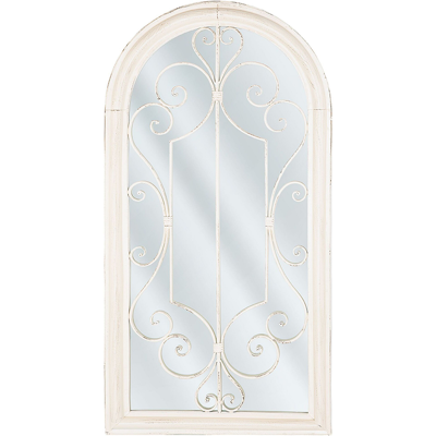Espejo de Pared Beliani Blanco Roto 49 x 97 cm Forma Ventana Marco Metálico Vintage - Espejo de Pared Espejo de Pared Beliani Blanco Roto 49 x 97 cm Forma Ventana Marco Metálico Vintage - Espejo de Pared
