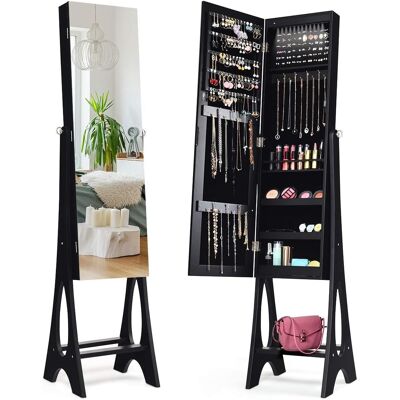 Costway Armario de Joyas con Luces LED - Organizadora de Joyas - Negro Costway Armario de Joyas con Luces LED - Organizadora de Joyas - Negro