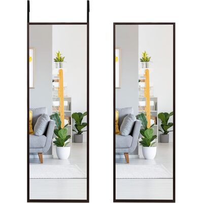 Costway - Espejo De Pared Espejo De Puerta Espejo Colgante Con Gancho 107x36,5 Cm (marrón) Costway - Espejo De Pared Espejo De Puerta Espejo Colgante Con Gancho 107x36,5 Cm (marrón)