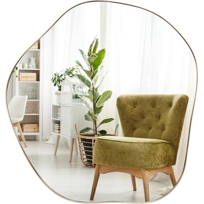 Costway Espejo De Pared Asimétrico, Espejo De Pared Irregular Con Marco De Metal Y Tornillos De Expansión, Espejo De Tocador Decorativo Para Entrada, Comedor, Baño, Sala De Estar (75,5 X 70 Cm) Costway Espejo De Pared Asimétrico, Espejo De Pared Irregular Con Marco De Metal Y Tornillos De Expansión, Espejo De Tocador Decorativo Para Entrada, Comedor, Baño, Sala De Estar (75,5 X 70 Cm)