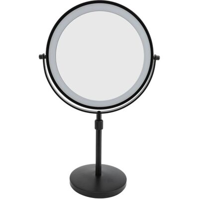 OEM Espejo De Maquillaje Iluminado De 22 Cm, Altura Ajustable, Espejo De Aumento De Doble Cara Con 3 Luces Led De Colores, Negro 10x OEM Espejo De Maquillaje Iluminado De 22 Cm, Altura Ajustable, Espejo De Aumento De Doble Cara Con 3 Luces Led De Colores, Negro 10x