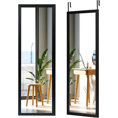 Costway - Espejo De Cuerpo Entero 120 X 37 Cm Con Ganchos Para Colgar En Puerta O En Pared (negro) Costway - Espejo De Cuerpo Entero 120 X 37 Cm Con Ganchos Para Colgar En Puerta O En Pared (negro)