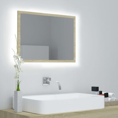 Espejo de baño LED vidaXL Roble Sonoma 60x8,5x37 cm Acrílico Espejo de baño LED vidaXL Roble Sonoma 60x8,5x37 cm Acrílico