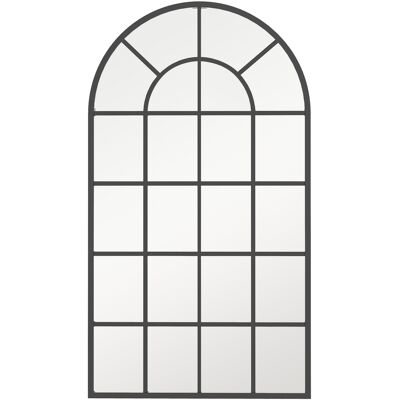 JHY DESIGN Espejo De Ventana Arqueado De Estilo Industrial, Marco De Metal, 110 X 65 Cm, Negro. JHY DESIGN Espejo De Ventana Arqueado De Estilo Industrial, Marco De Metal, 110 X 65 Cm, Negro.