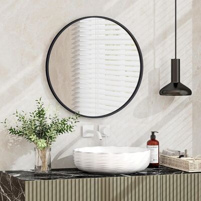 Costway Espejo De Pared De 61 Cm, Espejo Decorativo Montado En Pared Con Marco De Metal Mate Cepillado Antioxidante Para Decoración Minimalista Del Hogar, Para Tocador De Baño, De Entrada Costway Espejo De Pared De 61 Cm, Espejo Decorativo Montado En Pared Con Marco De Metal Mate Cepillado Antioxidante Para Decoración Minimalista Del Hogar, Para Tocador De Baño, De Entrada