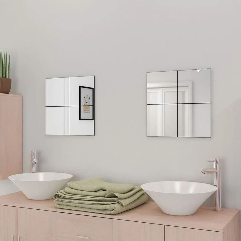 Maisonchic - Azulejos de espejo sin marco vidrio 20,5 cm 16 unidades vidaXL387777 - Plateado