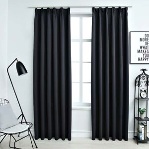 Cortinas Opacas Con Ganchos 2 Piezas Negro 140x225 Cm Vidaxl Cortinas Opacas Con Ganchos 2 Piezas Negro 140x225 Cm Vidaxl