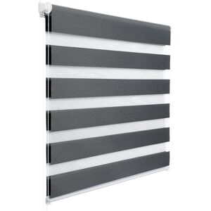 Estor Enrollable Opaco Doble Para Interiores Sin Taladrar Gris Oscuro 110x130 Cm - Woltu Estor Enrollable Opaco Doble Para Interiores Sin Taladrar Gris Oscuro 110x130 Cm - Woltu