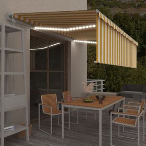 vidaXL Toldo automático persiana amarillo blanco 5x3m vidaXL Toldo automático persiana amarillo blanco 5x3m