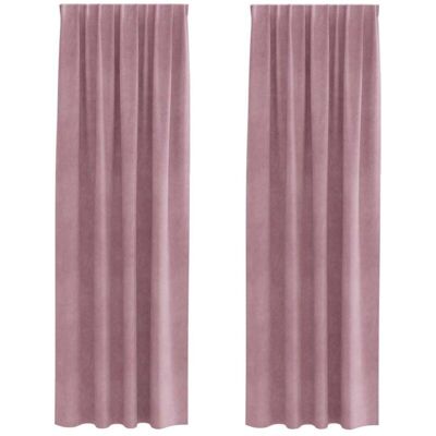 vidaXL Cortina Rosa Poliéster - Rectangular 140 x 260 cm vidaXL Cortina Rosa Poliéster - Rectangular 140 x 260 cm
