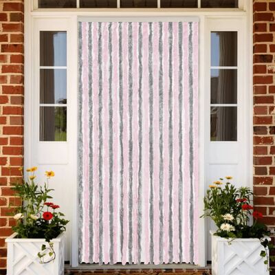 vidaXL Cortina Antimoscas Gris Plateado y Rosa 100x230cm Chenille - Cortina Antimoscas vidaXL Cortina Antimoscas Gris Plateado y Rosa 100x230cm Chenille - Cortina Antimoscas