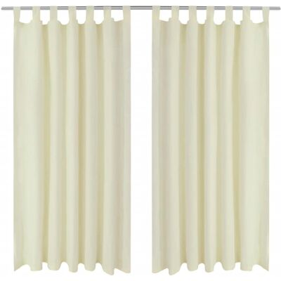 VidaXL Cortinas Micro Satén Crema 2 pzs - Cortinas VidaXL Cortinas Micro Satén Crema 2 pzs - Cortinas