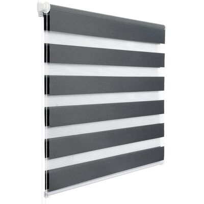 Estor Enrollable Opaco Doble Para Interiores Sin Taladrar Gris Oscuro 85x120 Cm - Woltu Estor Enrollable Opaco Doble Para Interiores Sin Taladrar Gris Oscuro 85x120 Cm - Woltu