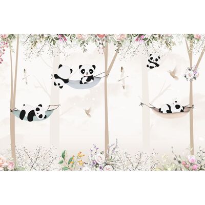 OEM Fotomural Infantil De Pandas En Hamacas En El Bosque Dwk330 200x135 OEM Fotomural Infantil De Pandas En Hamacas En El Bosque Dwk330 200x135