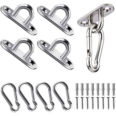 OEM Gancho De Techo, Capacidad De Carga De 50 Kg, Placas De Ojales De Acero Inoxidable, Oblongo, Para Columpios De Yoga, Hamacas, Toldos Y Accesorios Para Barcos. OEM Gancho De Techo, Capacidad De Carga De 50 Kg, Placas De Ojales De Acero Inoxidable, Oblongo, Para Columpios De Yoga, Hamacas, Toldos Y Accesorios Para Barcos.