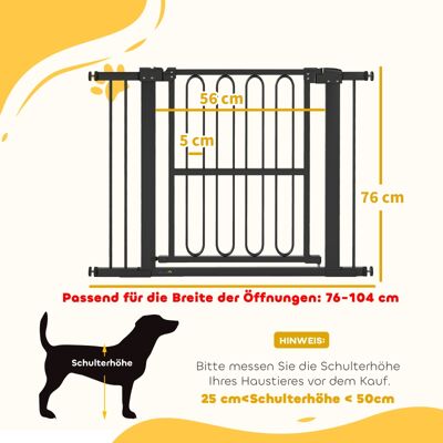KELLANY Puerta De Seguridad Para Perros, 76-104 Cm, Barrera Sin Taladrar, Verja Para Escaleras KELLANY Puerta De Seguridad Para Perros, 76-104 Cm, Barrera Sin Taladrar, Verja Para Escaleras