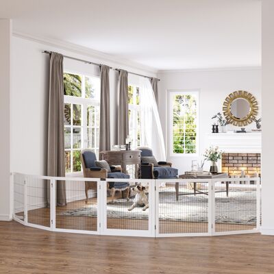 TORMATOR Barrera De Seguridad Para Perros Plegable De Madera Para Escaleras Y Puertas Con Soporte De Pie 432x36x70 Cm Blanco TORMATOR Barrera De Seguridad Para Perros Plegable De Madera Para Escaleras Y Puertas Con Soporte De Pie 432x36x70 Cm Blanco