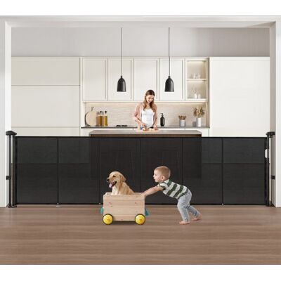 OEM Puerta Retráctil Hasta 280 Cm Alto De 87 Cm Barrera De Seguridad Extensible Fácil De Instalar Panel De Malla Transpirable Para Escaleras Interiores, Puertas, Pasillos, Salas De Juegos, Negro OEM Puerta Retráctil Hasta 280 Cm Alto De 87 Cm Barrera De Seguridad Extensible Fácil De Instalar Panel De Malla Transpirable Para Escaleras Interiores, Puertas, Pasillos, Salas De Juegos, Negro