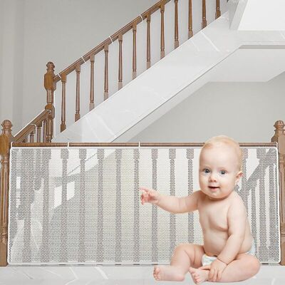 FOCTRO Red De Seguridad Infantil, Red De Seguridad Para Escaleras, Barandilla De Balcón, Red De Seguridad Para Niños, Bebés Y Mascotas, Red De Seguridad Para Balcones Y Escaleras, 2 M X 79 Cm FOCTRO Red De Seguridad Infantil, Red De Seguridad Para Escaleras, Barandilla De Balcón, Red De Seguridad Para Niños, Bebés Y Mascotas, Red De Seguridad Para Balcones Y Escaleras, 2 M X 79 Cm