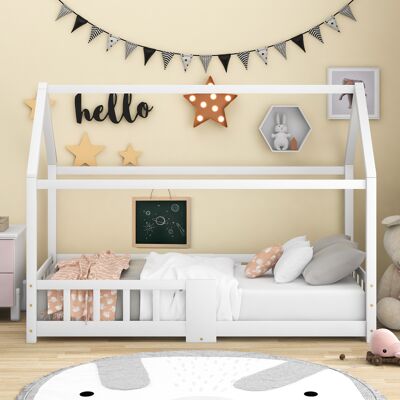Cama Infantil Casa Con Pizarra Y Barandilla Okmyhome Cama Infantil Casa Con Pizarra Y Barandilla Okmyhome