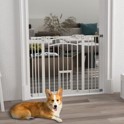 TORMATOR Barrera De Seguridad Para Perros 74-100 Cm Con Extensión Montaje A Presión Doble Bloqueo Para Puerta Escalera Blanco TORMATOR Barrera De Seguridad Para Perros 74-100 Cm Con Extensión Montaje A Presión Doble Bloqueo Para Puerta Escalera Blanco