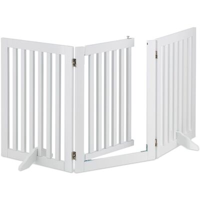 Relaxdays - Barrera Seguridad Perros, Animales, Valla Protección Mascotas, Puerta, 70x154cm, Plegable, 3 Paneles, Blanca Relaxdays - Barrera Seguridad Perros, Animales, Valla Protección Mascotas, Puerta, 70x154cm, Plegable, 3 Paneles, Blanca