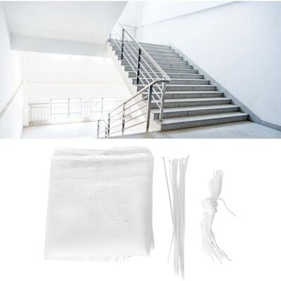 DPZO Red De Seguridad Para Balcón De 3 M, Protección Para Niños Y Mascotas, Barandilla De Escalera De Tela De Malla, Blanca DPZO Red De Seguridad Para Balcón De 3 M, Protección Para Niños Y Mascotas, Barandilla De Escalera De Tela De Malla, Blanca