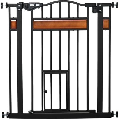 JHY DESIGN Barrera De Seguridad Para Perros, Extensible De 74 A 80 Cm Con Cierre Automático, Color Negro. JHY DESIGN Barrera De Seguridad Para Perros, Extensible De 74 A 80 Cm Con Cierre Automático, Color Negro.