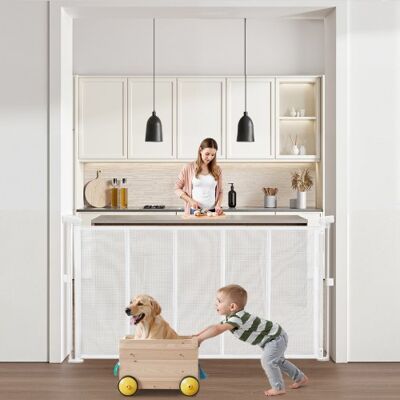 OEM Puerta Retráctil Hasta 140 Cm Alto De 87 Cm Barrera De Seguridad Extensible Fácil De Instalar Panel De Malla Transpirable Para Escaleras Interiores, Puertas, Pasillos, Salas De Juegos, Blanco OEM Puerta Retráctil Hasta 140 Cm Alto De 87 Cm Barrera De Seguridad Extensible Fácil De Instalar Panel De Malla Transpirable Para Escaleras Interiores, Puertas, Pasillos, Salas De Juegos, Blanco