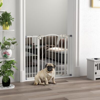 TORMATOR Barrera De Seguridad Para Perros 74-94 Cm Con Extensión Montaje A Presión Doble Bloqueo Para Puerta Escalera Blanco TORMATOR Barrera De Seguridad Para Perros 74-94 Cm Con Extensión Montaje A Presión Doble Bloqueo Para Puerta Escalera Blanco