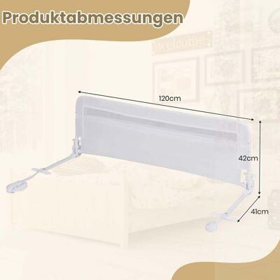 NORTHIX Barandilla De Cama Plegable Para Niños Pequeños, 120 Cm, Funda Extraíble NORTHIX Barandilla De Cama Plegable Para Niños Pequeños, 120 Cm, Funda Extraíble