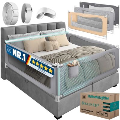 Kesser® Barrera De Cama, Protección Anti-caída - Gris, 160cm Kesser® Barrera De Cama, Protección Anti-caída - Gris, 160cm
