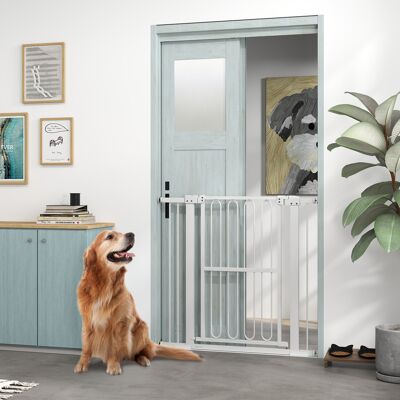 PZCC Puerta De Seguridad Para Perros, 76-104 Cm, Barrera Sin Taladrar, Puerta Para Escaleras PZCC Puerta De Seguridad Para Perros, 76-104 Cm, Barrera Sin Taladrar, Puerta Para Escaleras