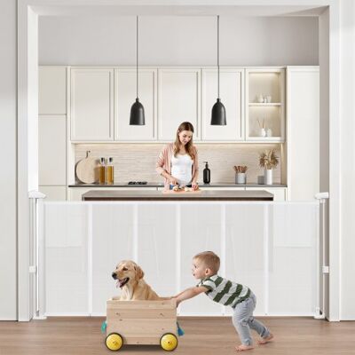 OEM Puerta Retráctil Hasta 180 Cm Alto De 87 Cm Barrera De Seguridad Extensible Fácil De Instalar Panel De Malla Transpirable Para Escaleras Interiores, Puertas, Pasillos, Salas De Juegos, Blanco OEM Puerta Retráctil Hasta 180 Cm Alto De 87 Cm Barrera De Seguridad Extensible Fácil De Instalar Panel De Malla Transpirable Para Escaleras Interiores, Puertas, Pasillos, Salas De Juegos, Blanco