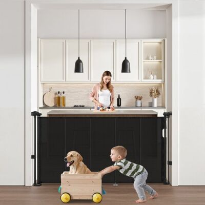 OEM Puerta Retráctil Hasta 140 Cm Alto De 87 Cm Barrera De Seguridad Extensible Fácil De Instalar Panel De Malla Transpirable Para Escaleras Interiores, Puertas, Pasillos, Salas De Juegos, Negro OEM Puerta Retráctil Hasta 140 Cm Alto De 87 Cm Barrera De Seguridad Extensible Fácil De Instalar Panel De Malla Transpirable Para Escaleras Interiores, Puertas, Pasillos, Salas De Juegos, Negro