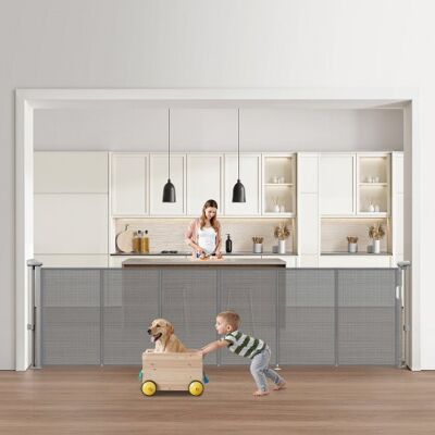 OEM Puerta Retráctil Hasta 280 Cm Alto De 87 Cm Barrera De Seguridad Extensible Fácil De Instalar Panel De Malla Transpirable Para Escaleras Interiores, Puertas, Pasillos, Salas De Juegos, Gris OEM Puerta Retráctil Hasta 280 Cm Alto De 87 Cm Barrera De Seguridad Extensible Fácil De Instalar Panel De Malla Transpirable Para Escaleras Interiores, Puertas, Pasillos, Salas De Juegos, Gris