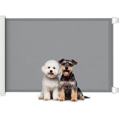 JHY DESIGN Barrera Retráctil Automática Para Mascotas Teslin, 1,15 M De Largo X 0,83 M De Alto, Metal, Gris. JHY DESIGN Barrera Retráctil Automática Para Mascotas Teslin, 1,15 M De Largo X 0,83 M De Alto, Metal, Gris.