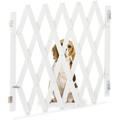 Barrera Seguridad Niños Bambú, Valla Escaleras Plegable Hasta 126 Cm, 70-82 Cm Alto, Reja Mascotas, Blanco - Relaxdays Barrera Seguridad Niños Bambú, Valla Escaleras Plegable Hasta 126 Cm, 70-82 Cm Alto, Reja Mascotas, Blanco - Relaxdays