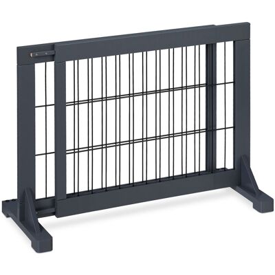 Relaxdays - Barrera Seguridad Niños Y Perros, Valla Protectora Puerta O Escalera, De Pie, Sin Taladrar, 56x70-115 Cm, Gris Relaxdays - Barrera Seguridad Niños Y Perros, Valla Protectora Puerta O Escalera, De Pie, Sin Taladrar, 56x70-115 Cm, Gris