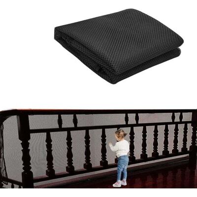 DPZO Red De Seguridad Para Escaleras, Red De Seguridad Para Bebés, Red De Seguridad Infantil, Red De Seguridad Para Balcones, Red De Protección Infantil (negra, 75 Cm X 300 Cm) - Rapanda DPZO Red De Seguridad Para Escaleras, Red De Seguridad Para Bebés, Red De Seguridad Infantil, Red De Seguridad Para Balcones, Red De Protección Infantil (negra, 75 Cm X 300 Cm) - Rapanda