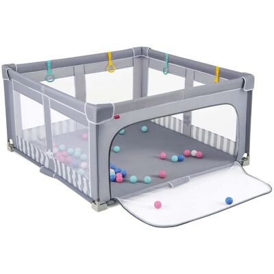 NORTHIX Parque Infantil Para Bebé, 127 X 127 Cm, Plegable Con Puerta Con Cremallera NORTHIX Parque Infantil Para Bebé, 127 X 127 Cm, Plegable Con Puerta Con Cremallera