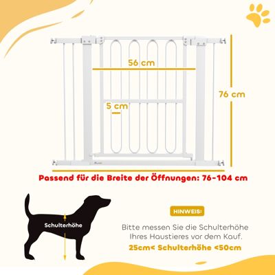 KELLANY Puerta De Seguridad Para Perros, 76-104 Cm, Barrera Sin Taladrar, Verja Para Escaleras KELLANY Puerta De Seguridad Para Perros, 76-104 Cm, Barrera Sin Taladrar, Verja Para Escaleras