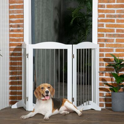 KELLANY Rejilla De Seguridad Para Perros, Puerta De Protección, Rejilla Plegable Para Perros, Soporte Con 3 Paneles, Rejilla Para Escaleras, Blanca 154x30x80cm KELLANY Rejilla De Seguridad Para Perros, Puerta De Protección, Rejilla Plegable Para Perros, Soporte Con 3 Paneles, Rejilla Para Escaleras, Blanca 154x30x80cm