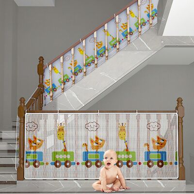 CYSLMUK Red De Seguridad Para Niños, Red De Seguridad Para Escaleras Y Balcones Para Bebés, 600 L X 79 H, Resistente Y Ajustable, Barrera De Seguridad Para Gatos Y Juguetes CYSLMUK Red De Seguridad Para Niños, Red De Seguridad Para Escaleras Y Balcones Para Bebés, 600 L X 79 H, Resistente Y Ajustable, Barrera De Seguridad Para Gatos Y Juguetes