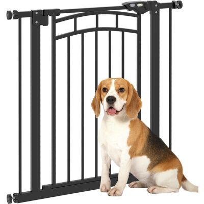 JHY DESIGN Barrera De Seguridad Para Perros, Extensible Para Escaleras Con Mecanismo De Doble Cierre, 74-80 X 76 Cm, Negra. JHY DESIGN Barrera De Seguridad Para Perros, Extensible Para Escaleras Con Mecanismo De Doble Cierre, 74-80 X 76 Cm, Negra.