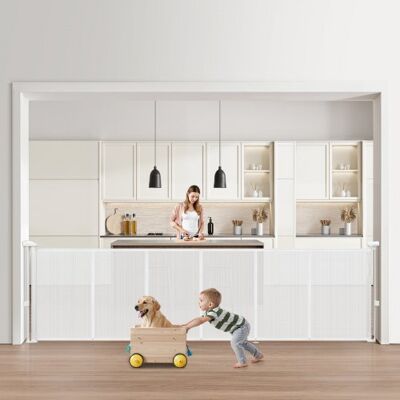 OEM Puerta Retráctil Hasta 280 Cm Alto De 87 Cm Barrera De Seguridad Extensible Fácil De Instalar Panel De Malla Transpirable Para Escaleras Interiores, Puertas, Pasillos, Salas De Juegos, Blanco OEM Puerta Retráctil Hasta 280 Cm Alto De 87 Cm Barrera De Seguridad Extensible Fácil De Instalar Panel De Malla Transpirable Para Escaleras Interiores, Puertas, Pasillos, Salas De Juegos, Blanco