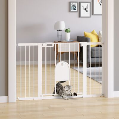 KELLANY Rejilla De Seguridad Para Puertas, Protección De Escaleras 75-131 Cm, Fijación Por Presión De Metal Y Abs En Blanco, 76 Cm De Altura Para Seguridad En El Hogar KELLANY Rejilla De Seguridad Para Puertas, Protección De Escaleras 75-131 Cm, Fijación Por Presión De Metal Y Abs En Blanco, 76 Cm De Altura Para Seguridad En El Hogar